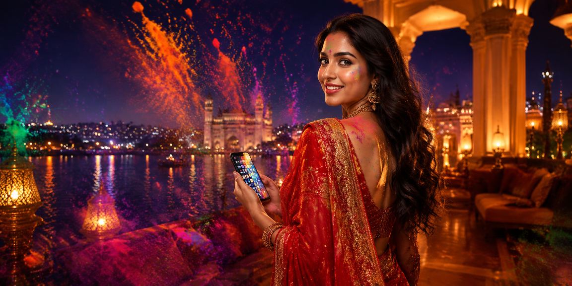 Woman playing lottery in traditional saree in India